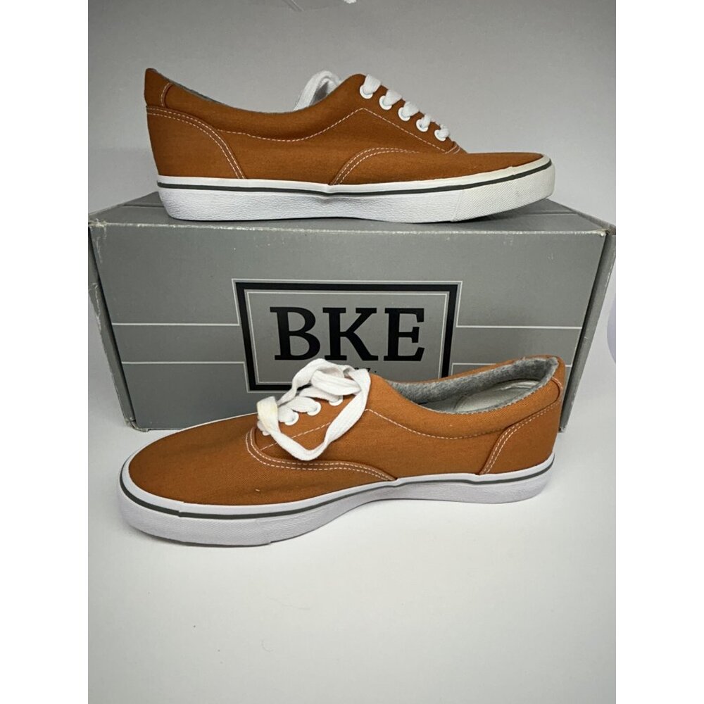 BKE Mens Sz 9 Med Trevor Canvas Lace Up Sneakers Orange NEW